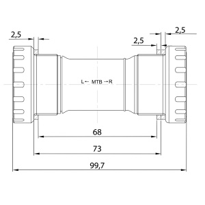Monobloc Pedalier MTB SXT 68-73 mm - Img 2
