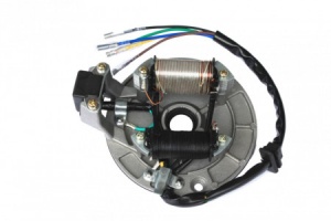 Stator 80-110-125cc (5 fire, 2 bobine, cu platou si senzor scanteie)