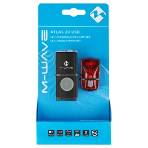 Set Lumini cu Acumulator M-WAVE ATLAS 20 USB - Img 2