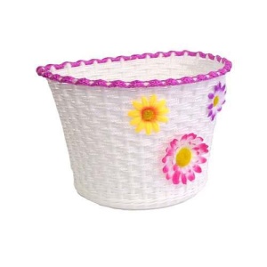 Cos Plastic BONIN Alb- Roz - Flori