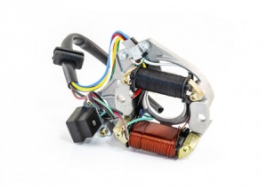 Stator moped 4T-2 bobine+senzor scanteie+platou