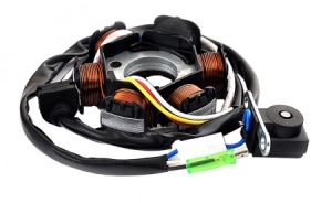 Stator Peugeot Buxy/Speedfight/GY6 50-80cc, 4T-motor orizontal (6 bobine+senzor scanteie)