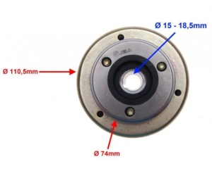 Volanta magnetou ATV 110cc, bendix inclus - Img 2