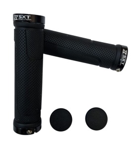 Mansoane MTB SXT ZN-005 - 130 mm Lock-On Dublu Negru - Img 2
