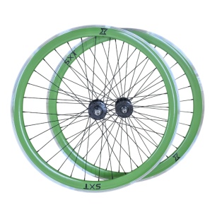 Set Roti Single Speed/Fixie SXT 700-32H 40 mm Verde - Img 1