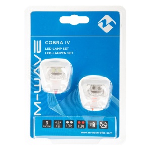 Set Flash cu Baterii M-WAVE COBRA IV - Alb - Img 2