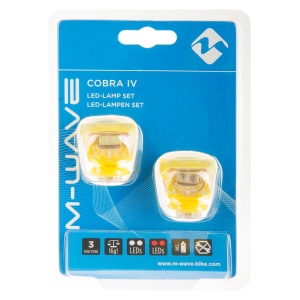 Set Flash cu Baterii M-WAVE COBRA IV -Galben - Img 2