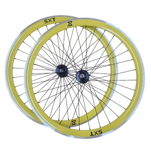 Set Roti Single Speed/Fixie SXT 700-32H 40 mm Galben - Img 1