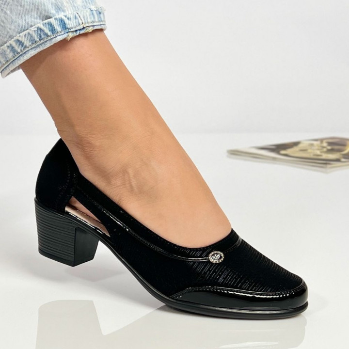 Pantofi cu toc Mariana Negru