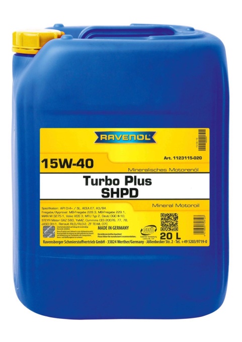 Ulei motor RAVENOL Turbo Plus 15W-40 20 L