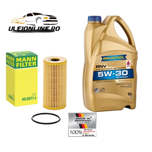Pachet Revizie RAVENOL RNV 5W-30 RN17 5 L + Filtru Ulei Mann W75/3 Filtru Ulei Mann Filter Dacia Logan Mcv 2 2013
