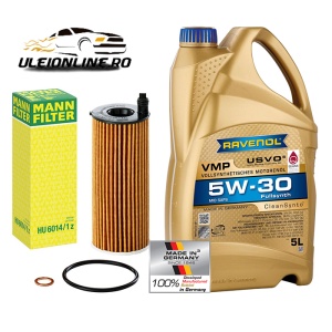 Pachet schimb ulei Ravenol VMP SAE 5W-30 5L+ filtru ulei MANN pentru BMW Seria 2, Seria 3, Seria 4; F23, F30, F31, F34 GT, F36; 230i, 320i, 420i - tip motor B48