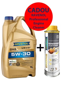 RAVENOL DXG SAE 5W-30 USVO 5 L, Ulei motor,VWC 53034,API SQ,Chrysler MS-6395,Ford WSS-M2C929-A + CADOU Engine Cleaner