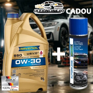 RAVENOL SSO SAE 0W-30 USVO 5 L,CADOU Spray cu spumă de curățare - 1111100-005, ulei motor integral sintetic- VW 502 00,505 00, BMW Longlife-98, MB-Freigabe 229.5, VOLVO VCC 95200356,Renault RN0710