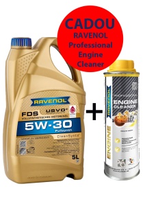 RAVENOL FDS SAE 5W-30 USVO 5 L,Ulei motor,FORD WSS-M2C913-D,MB-Freigabe 229.6,Renault RN0700, API SP + CADOU Engine Cleaner