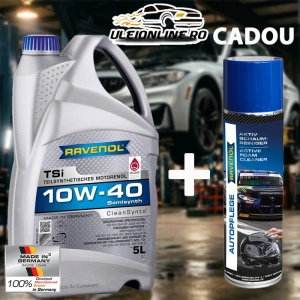 RAVENOL TSi SAE 10W-40 CleanSynto 5 L,CADOU Spray cu spumă de curățare, Ulei motor, BMW Special Oil, API SN Plus, API SP, MB 229.3/229.1,VW 500 00/501 01/502 00/505 00