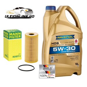 Pachet Revizie Ulei RAVENOL HDS 5W-30 5L + Filtru Ulei Mann W753 Renault Talisman 2015→ 152093920R