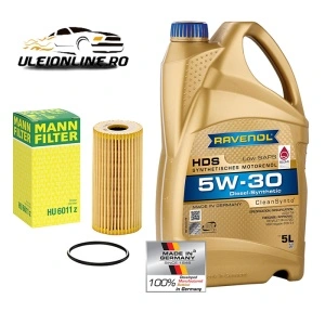Pachet Revizie Ulei RAVENOL HDS 5W-30 5L + Filtru Ulei Mann W753 Renault Talisman 2015→ 152093920R