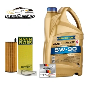 Pachet schimb ulei Ravenol VMP SAE 5W-30 5L+ filtru ulei MANN pentru BMW X3 E83 LCI, 2.0d - tip motor N47