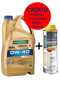 RAVENOL SSL SAE 0W-40 USVO 5 L, Ulei motor, VW 502 00,/505.00 MB-Freigabe 229.5,API SN Plus,API SP + CADOU Engine Cleaner