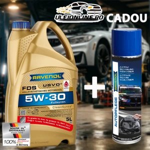 RAVENOL FDS SAE 5W-30 USVO 5 L (aktion)- CADOU Spray cu spumă de curățare, ulei motor integral sintetic, FORD WSS-M2C913-D, Jaguar Land Rover STJLR.03.5003, MB-Freigabe 229.6, Renault RN0700, API SP