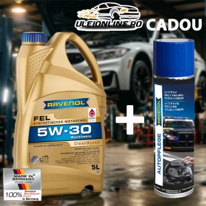 RAVENOl FEL SAE 5W-30 5 L - CADOU Spray cu spumă de curățare - ulei motor sintetic - IVECO 18-1811, Fiat 9.55535-S1,Honda i-CTDi,Mazda MZ-CD