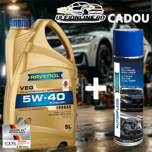 RAVENOL VEG SAE 5W-40 5 L - CADOU Spray cu spumă de curățare - Ulei motor pentru motoare pe gaz