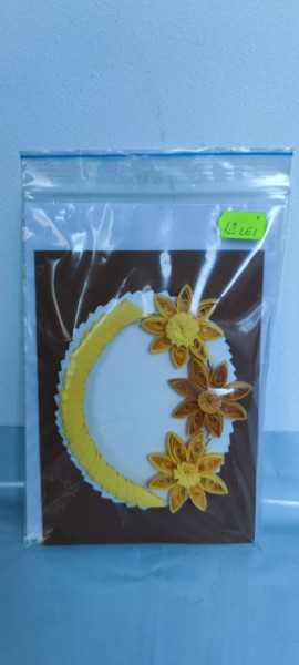 Felicitare cu floare si petale 3D lucrate manual cod k737