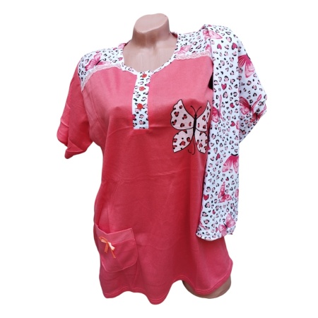Pijama dama de vara cu maneca scurta si pantaloni 3 sfert cod x5308