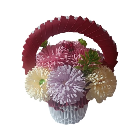 Aranjament floral deosebit lucrat manual din hartie cod x4925