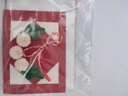 Felicitare cu floare si petale 3D lucrata manual cod 45996