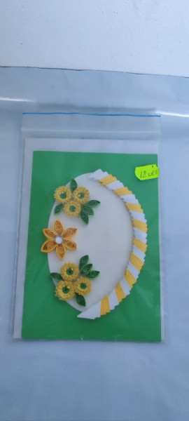 Felicitare cu floare si petale 3D lucrate manual cod k738