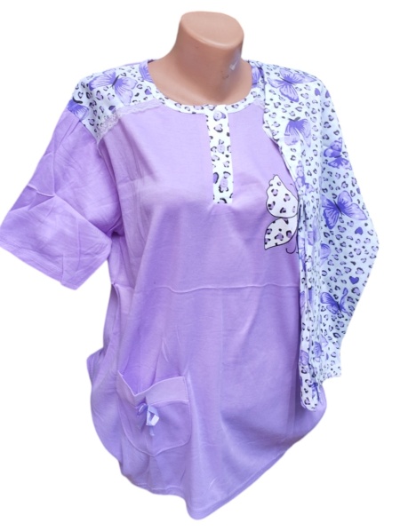 Pijama dama de vara cu maneca scurta si pantaloni 3 sfert cod x5299