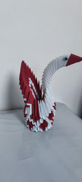 Lebada origami 3D lucrată manual cod L230
