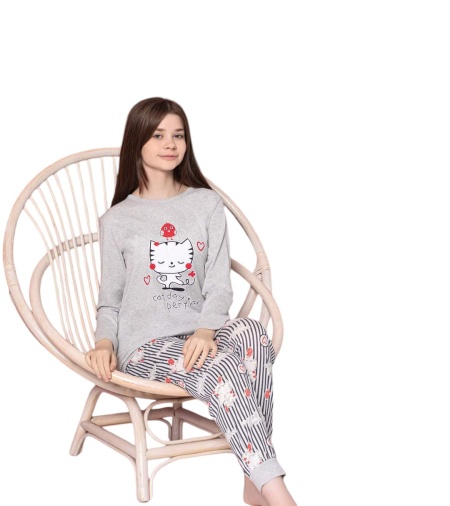 Pijama copil din bumbac calitativ cod x3719
