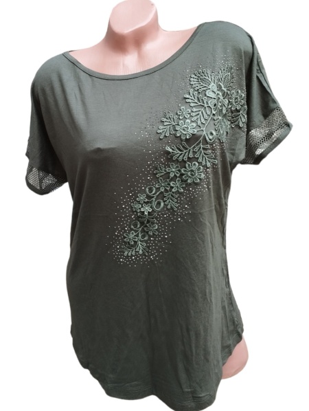Bluza dama calitativa cu broderie pe maneci cod x2444