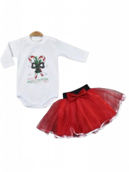 Compleu craciun calitativ format din fusta si bluza cod T901