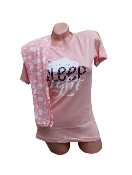 Pijama dama cu maneca scurta si pantaloni 3 sfert cod x5564