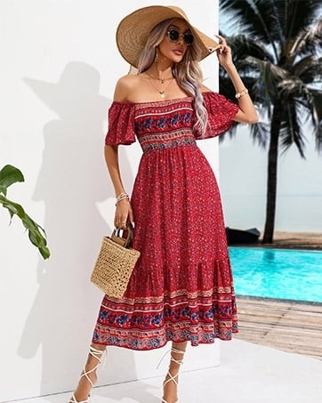 Rochie de vara cu diferite imprimeuri model nou cod x5692