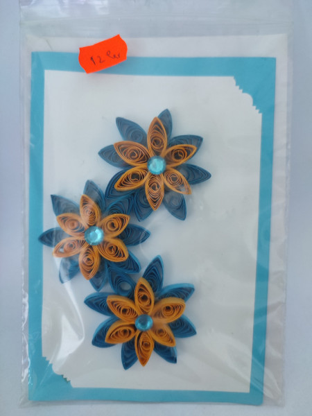 Felicitare cu floare si petale 3D lucrate manual cod 45967