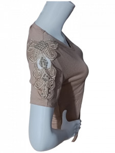 bluza eleganta de dama cu pietricele pe maneca cod n1461 - Img 2