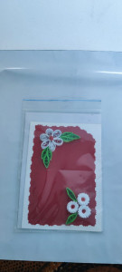 Felicitare cu floare si petale 3D lucrate manual cod k723 - Img 1