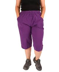 Pantaloni 3 sfert de dama ce imita inul cod x0421