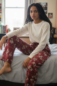 Pantaloni de pijama din catifea pentru dama COD PNT-011