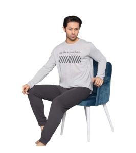 Pijama barbati groasa din bumbac model nou cod x3918