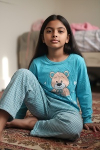 Pijama cu maneca lunga si pantaloni lungi din bumbac pentru copii COD PJ-157