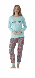 pijama dama din bumbac vatuit cod m318 - Img 1