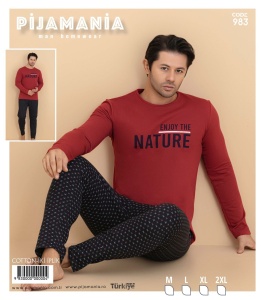 Pijama vatuita din bumbac pentru barbati cod x20370