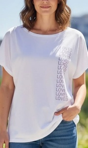 Tricou dama cu maneca scurta si imprimeu modern