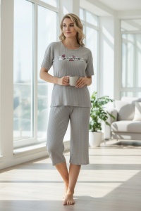 Compleu dama cu maneca scurta din tricot